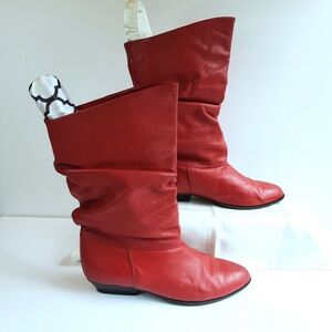 White Mountain Red Faux Leather Boho Mid-calf Boot 8.5M
